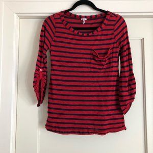 Splendid striped 3/4 length shirt